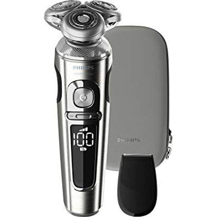 Philips SP9820-18 Elektrischer Nass- und Trockenrasierer Series 9000 Prestige mit Nano-Tech Präzisionsklingen, Präzisionstrimmer