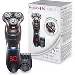 Remington Elektrischer Herren Rasierer R9 (+Bart-Stylingsaufsatz, LED Minuten-Display, Turbo), Nass- & Trocken-Rasierapparat, Lithium, Präzisionstrimmer, Aufbewahrungstasche (XR1570 Rotationsrasierer)