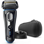Braun Series 9 9242s Herren Rasierer Wet & Dry Nass- und Trockenanwendung SyncroSonic Technologie inkl. Ladestation, Etui schwarz/blau