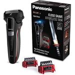 Panasonic ES-LL41 Hybrid Herren Rasierer, 3in1 Herren Rasierer zum Rasieren, Trimmen und Stylen, 2 Aufsätze, schwarz