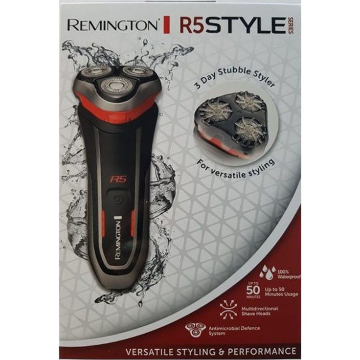 Remington Elektrischer Herren Rasierer R5 (Nass- & Trocken-Rasierapparat, Schnellladung, Akkubetrieb, Comfort Detailtrimmer + Langschaarschneider, 3-TageBart-Aufsatz) Rotationsrasierer R5000 – Bild 2