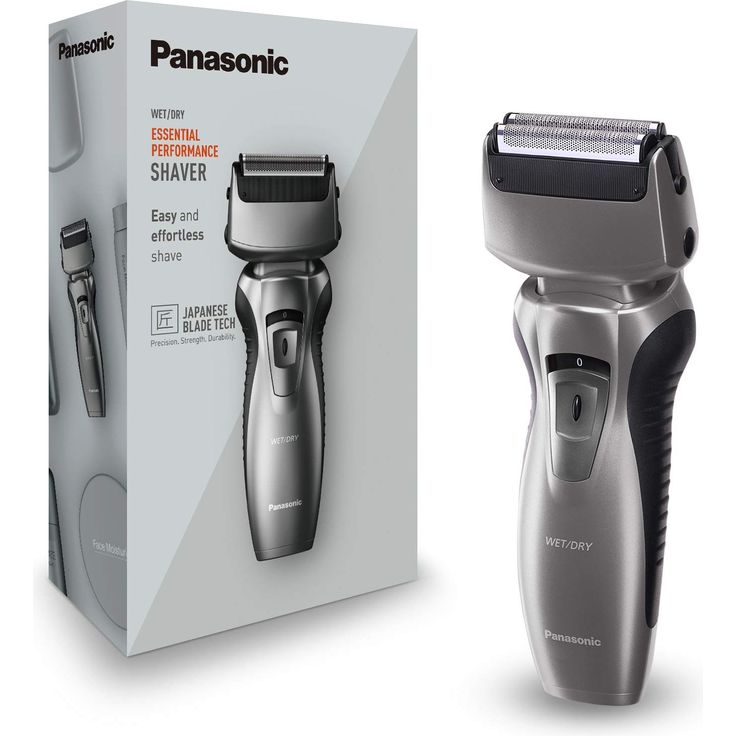 Panasonic ES-RW33-H503 Nass-Trocken Herren Rasierer, inklusiv Ladestation, 2-Fach-Scherkopf, Wet & Dry Silber