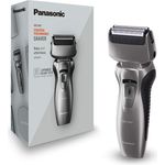Panasonic ES-RW33-H503 Nass-Trocken Herren Rasierer, inklusiv Ladestation, 2-Fach-Scherkopf, Wet & Dry Silber