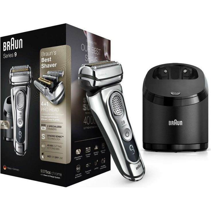 Braun Series 9-9375cc System Wet&Dry Akku Herren Rasierer Chrom, Nass- und Trockenrasur, Schnellladung, inkl. Reinigungsstation, Reiseetui – Bild 2