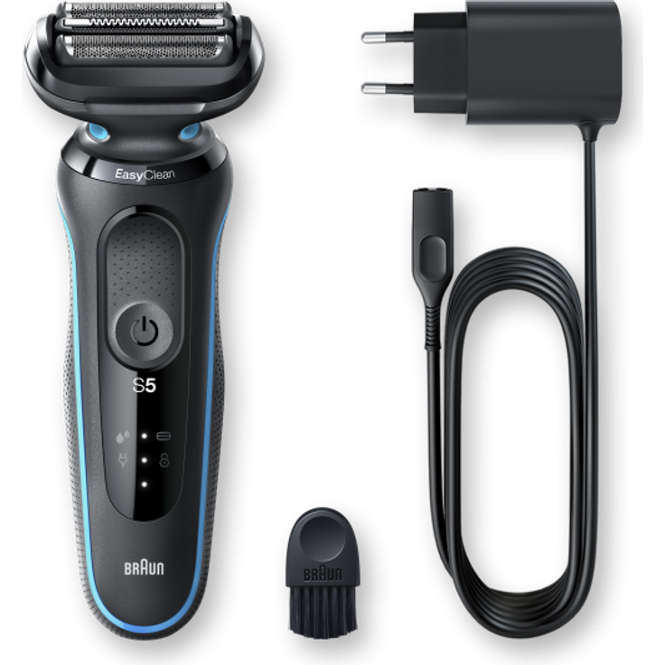 Braun Series 5 50-M1000s Herren Rasierer Nass- und Trockenrasur 2 Scherfolien + 1 mittlerer Trimmer EasyClick System Schutzkappe & Reinigungsbürste – Bild 1