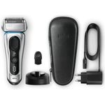 Braun Series 8 8359s Herren Rasierer Nass- und Trockenrasur SyncroSonic Technologie inkl. Ladestation, Leder-Reiseetui