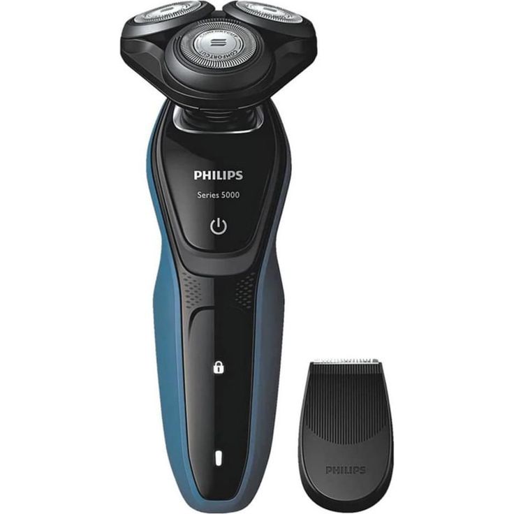 Philips S5050/04 Rotationsrasierer Herrenrasierer Nass- und Trockenrasur 3 rotierende Scherköpfe schwarz-blau – Bild 1