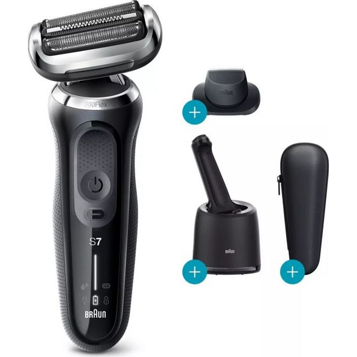 Braun Series 7 70-N7200cc Herren Rasierer Nass- und Trockenanwendung EasyClick & EasyClean Technologie inkl. Reinigungsstation, Trimmeraufsatz – Bild 3