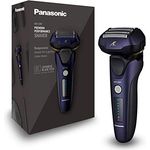 Panasonic ES-LV67-A803 Nass-Trocken Herren Rasierer, 5-fach-Scherkopf mit Linearmotor, inklusive Langhaarschneider, navy blau