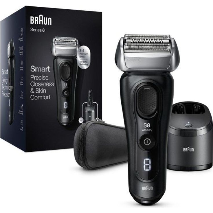 Braun Series 8 8450cc Herren Rasierer Nass-und Trockenanwendung, schwarz inkl. 4-in-1 Reinigungsstation – Bild 1