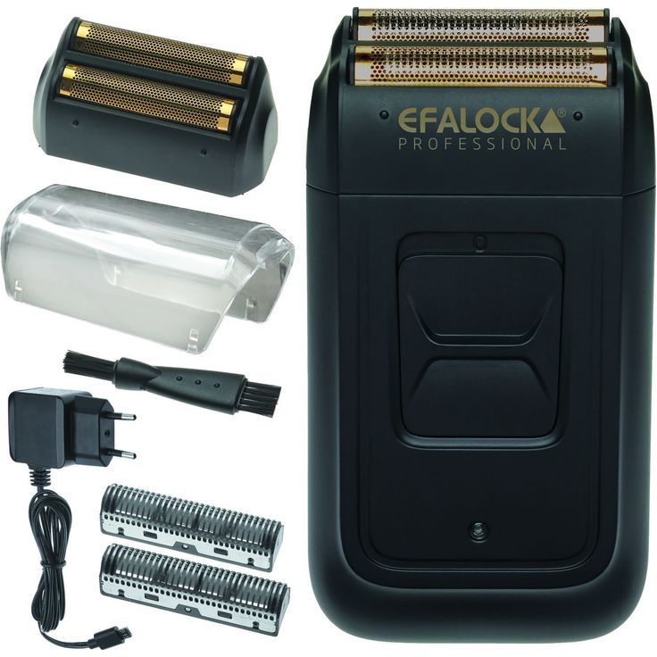 Efalock GOAL Rasierer Finishing Shaver Netz- und Akkubetrieb schwarz elektronisch Gold-Titanium Scherfolie – Bild 1