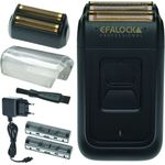 Efalock GOAL Rasierer Finishing Shaver Netz- und Akkubetrieb schwarz elektronisch Gold-Titanium Scherfolie