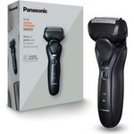 Panasonic ES-RT37-K503 Wet&Dry Herren Rasierer mit 3 Klingen für schnellen und präzisen Schnitt, Multidirektionaler Scherkopf, versenkbarer Trimmer, waschbar, Schwarz