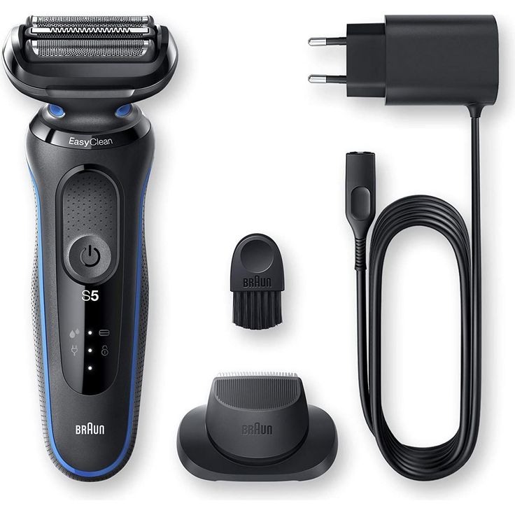 Braun Series 5 50-B1200s Akku Herren Rasierer Nass- und Trockenrasur mit Trimmeraufsatz EasyClick Funktion schwarz/blau – Bild 6