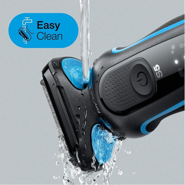 Braun Series 5 50-B1200s Akku Herren Rasierer Nass- und Trockenrasur mit Trimmeraufsatz EasyClick Funktion schwarz/blau – Bild 3