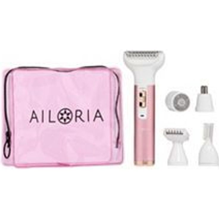 Ailoria Lady Shaver-Set mit 5 Aufsätzen zum Rasieren & Trimmen mit Kosmetiktasche