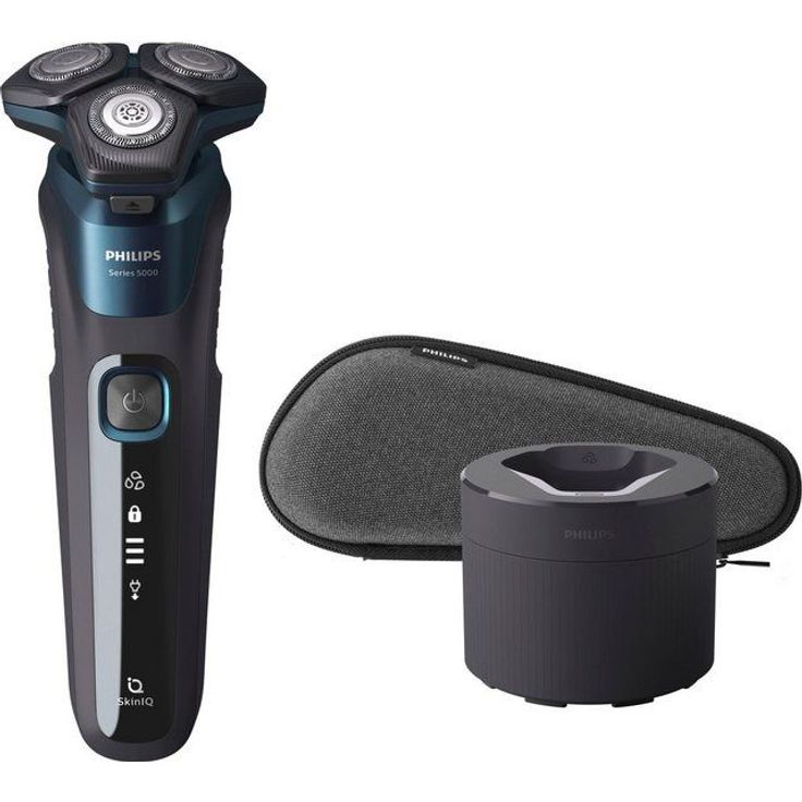 Philips Herren Rasierer S5579-50, Reinigungsstation, ausklappbarer Langhaarschneider, mit SkinIQ Technologie – Bild 1