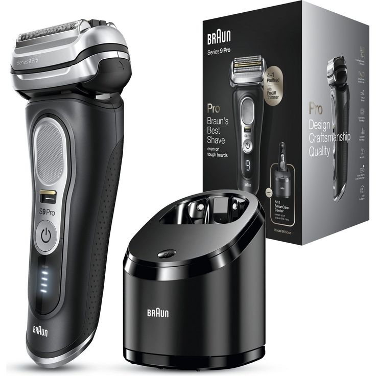 Braun Series 9 Pro 9460cc Herren Rasierer Nass- und Trockenrasur, schwarz inkl. Reinigungsstation und Reise-Etui