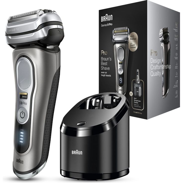 Braun Series 9 Pro 9465cc Herrenrasierer Nass- und Trockenanwendung, graphit-silber inkl. 5-in-1 Reinigungsstation und Reiseetui aus Leder – Bild 1