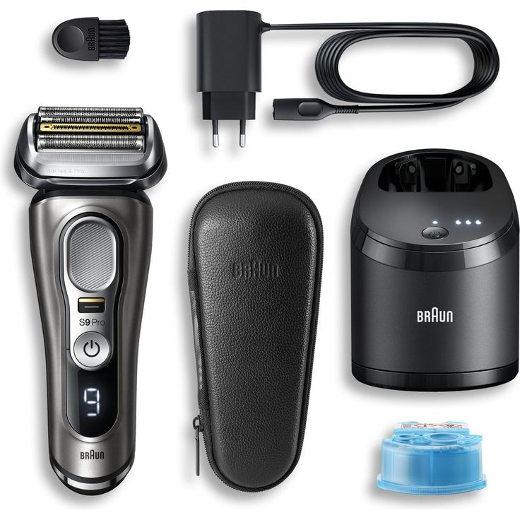 Braun Series 9 Pro 9465cc Herrenrasierer Nass- und Trockenanwendung, graphit-silber inkl. 5-in-1 Reinigungsstation und Reiseetui aus Leder – Bild 2