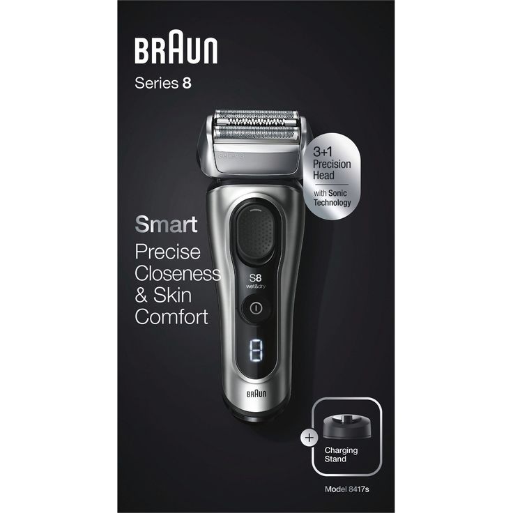 Braun Series 8 8417s Herren Rasierer Nass- und Trockenanwendung, schwarz-silber inkl. Ladestation – Bild 2