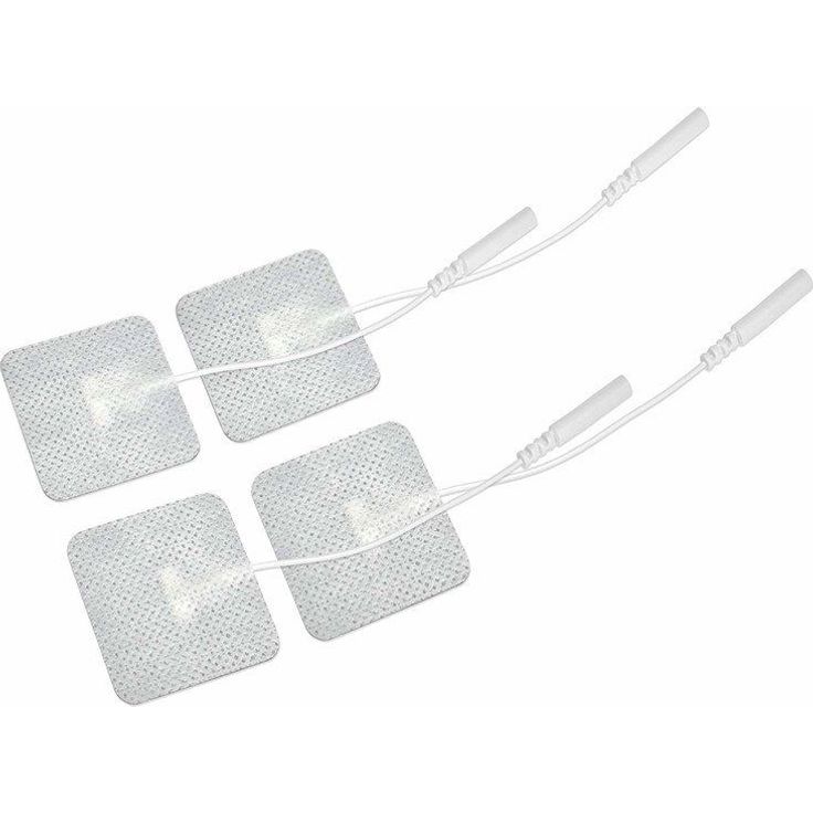 Promed Gewebe-Elektrode 45 x 45 mm, 4 Stück, selbstklebende Tens Elektroden mit 2mm-Stecker-Anschluss für TENS-EMS Geräte, wiederverwendbar