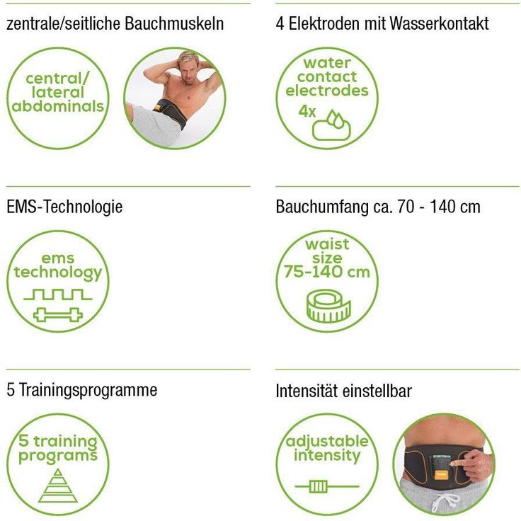 Beurer EM 37 Bauchmuskel-Gürtel, EMS Bauchtraining, Muskelstimulation zur Stärkung der Bauchmuskulatur, Regeneration – Bild 7