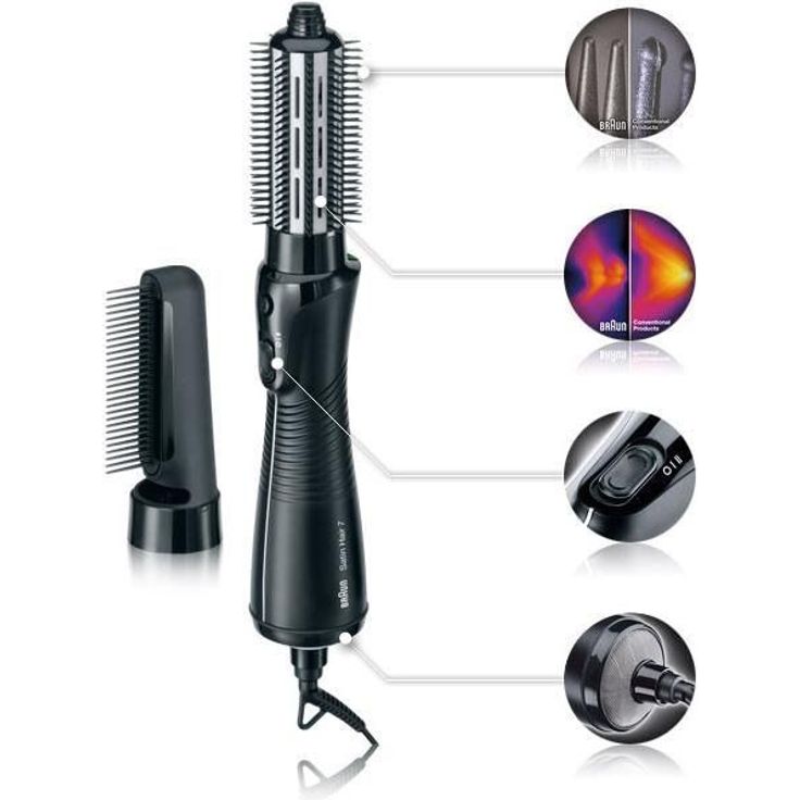 Braun Satin Hair 7 AS 720 Airstyler Warmluft-Lockenbürste, mit IonTec, inkl. Kamm-und Bürstenaufsatz, 700 Watt, schwarz – Bild 3
