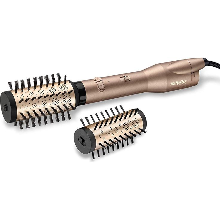 BaByliss AS952E Big Hair Dual Rotierende Warmluftbürste, mit Ionen-Technologie, 2 Aufsätze, Champagner – Bild 2