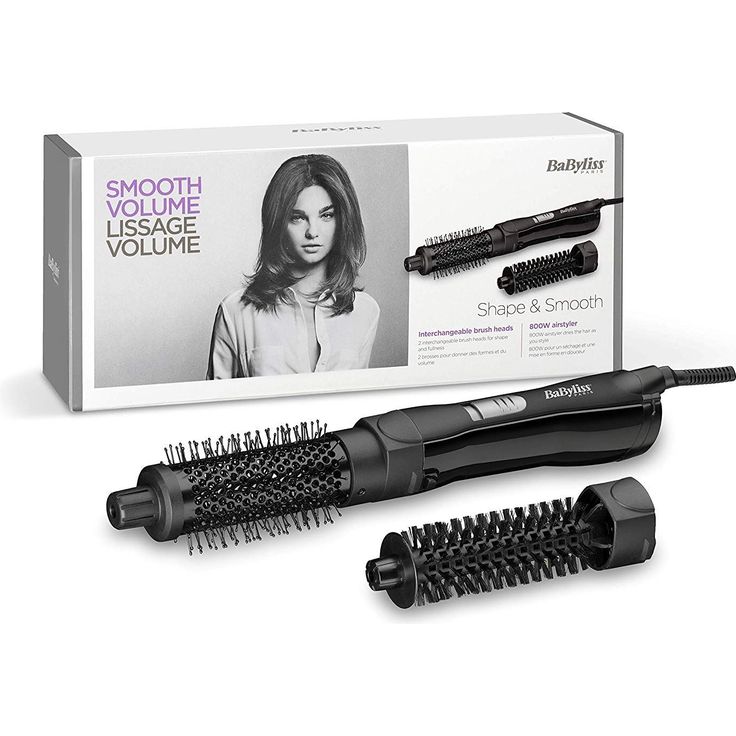 Babyliss Shape & Smooth Wamluftbürste für Kürzere Haare AS82E, 2 Bürstenaufsätze 30mm & 20mm, Kühlluftfunktion, 800 Watt Schwarz – Bild 3