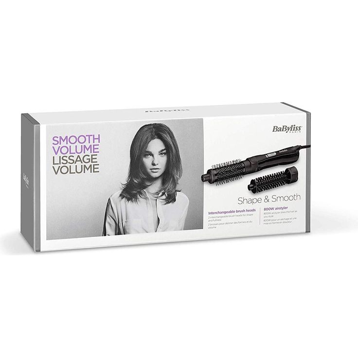 Babyliss Shape & Smooth Wamluftbürste für Kürzere Haare AS82E, 2 Bürstenaufsätze 30mm & 20mm, Kühlluftfunktion, 800 Watt Schwarz – Bild 5