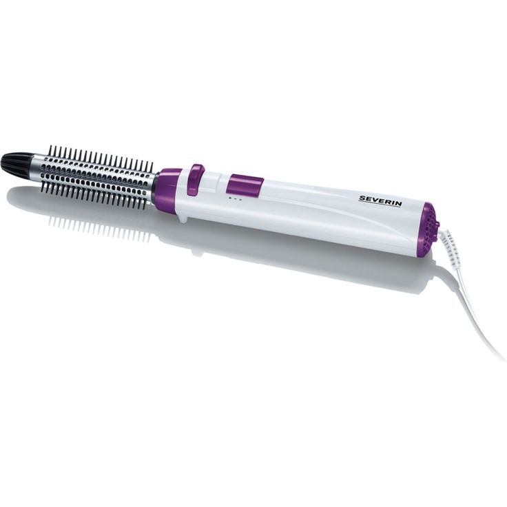 Severin WL 0812 mit einziehbaren Borsten 250 Watt Leistung, 2 Temperaturstufen inkl. 3 Styling-Aufsätz, weiß-lilae