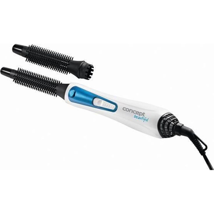 CONPT KF-1310mo Warmluftbürste, 2 Aufsätze 20 und 10 mm, blau