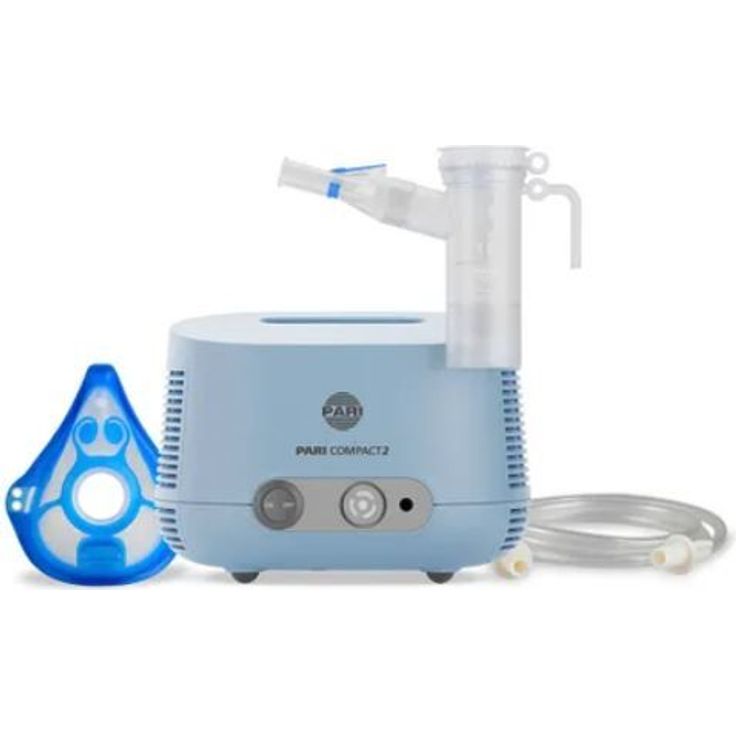 PARI Compact 2, Elektrischer Dampfinhalator, Inhalationssystem mit Kindermaske und Mundstück mit Ventilsystem für eine effiziente Atemwegstherapie