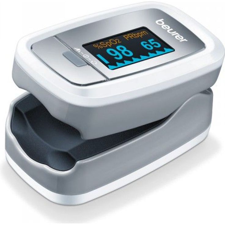 Beurer PO 30 Pulsoximeter (Grau - Weiß, Ermittlung der Herzfrequenz und arteriellen Sauerstoffsättigung)