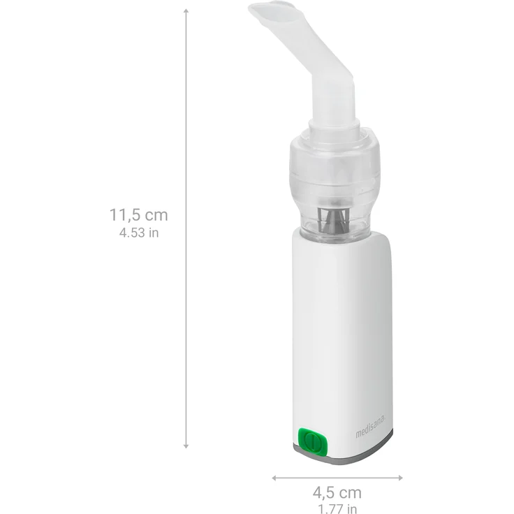 medisana IN 535 tragbarer Inhalator für Unterwegs, Kompressor Vernebler mit Mundstück und Maske für Erwachsene und Kinder, bei Erkältungen oder Asthma mit wiederaufladbarem Akku per Micro-USB – Bild 2