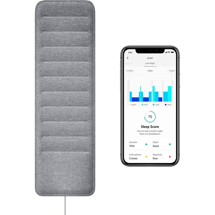 Withings Sleep Analyzer - Klinisch validierter Schlaftracker für unter die Matratze mit Schlafapnoe-Erkennung und Schlafphasenanalyse – Bild 4
