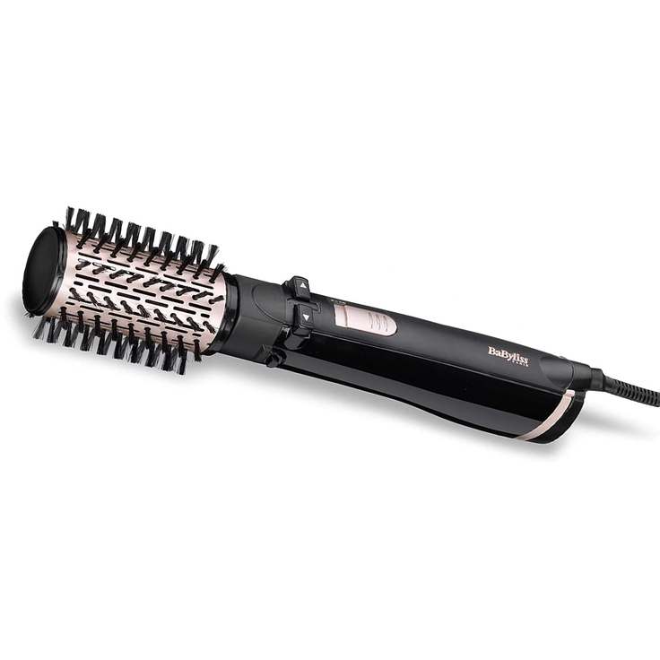 BaByliss AS200E Rotierende Warmluftbürste Set Brush & Style Ionic, 1000 Watt, 4 Aufsätze, schwarz