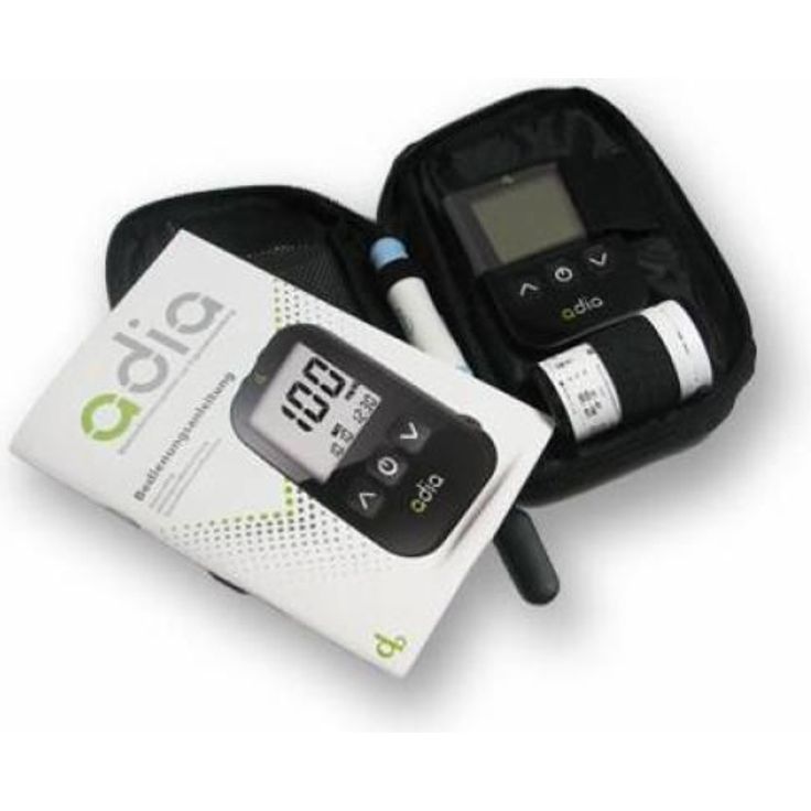 adia Blutzuckermessgerät Set inkl. 10 Teststreifen, mmol-l