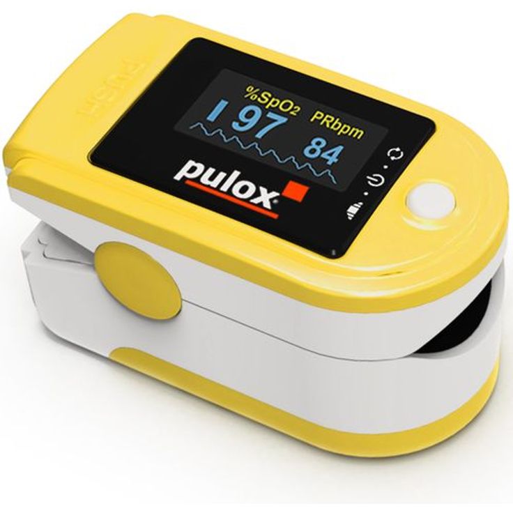 Pulsoximeter PULOX PO-200 Gelb Fingerpulsoximeter für die Messung des Puls und der Sauerstoffsättigung am Finger