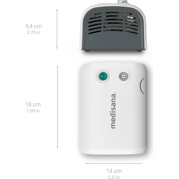 medisana IN 510 Inhalator, Kompressor Vernebler mit Mundstück und Maske für Erwachsene und Kinder, bei Erkältungen oder Asthma mit umfangreichem Zubehör – Bild 2