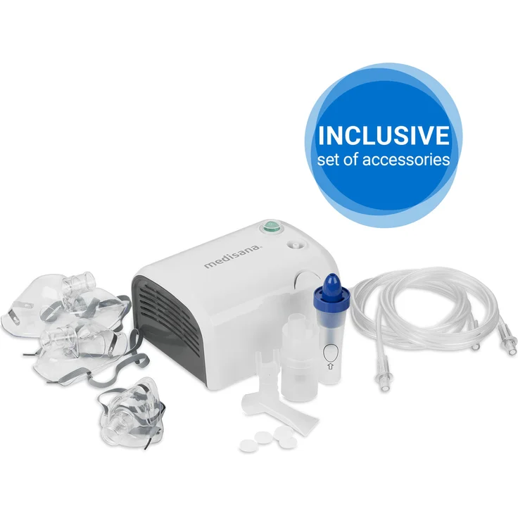 medisana IN 520 Inhalator, Kompressor Vernebler mit Mundstück und Maske für Erwachsene und Kinder, bei Erkältungen oder Asthma mit umfangreichem Zubehör – Bild 6