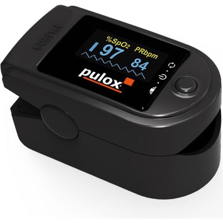 PULOX Pulsoximeter PO-200 Solo, 4 verschiedene Anzeigemodi, 5 Helligkeitsstufen, schwarz – Bild 1
