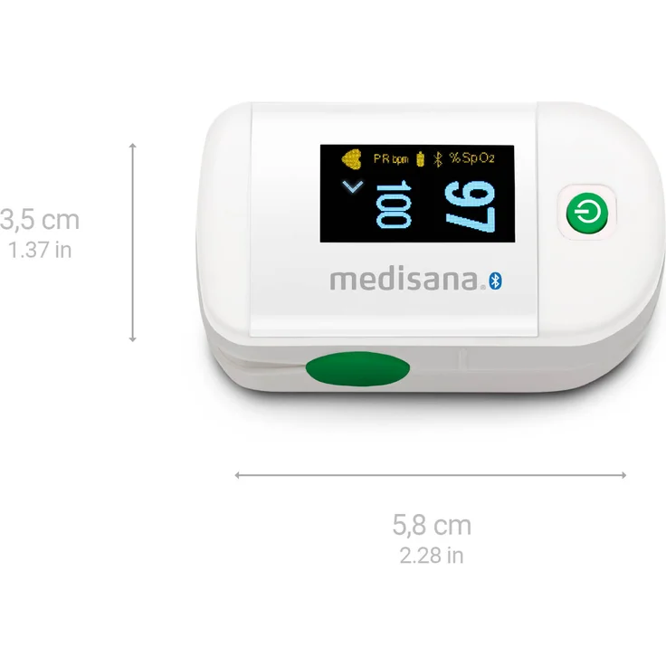 medisana PM 100 connect Pulsoximeter, Messung der Sauerstoffsättigung im Blut, Fingerpulsoxymeter mit OLED-Display und One-Touch Bedienung mit VitaDock App und Bluetooth – Bild 2