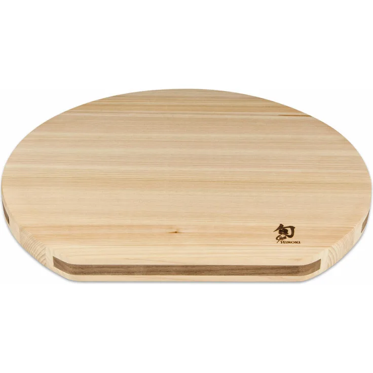 Kai Shun Wende-Schneidebrett Hinoki D-Type, mit rückseitiger Saftrille, Holz, 36 x 33 cm, DM-0818