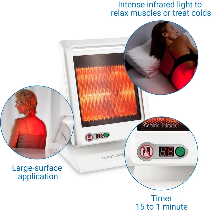 medisana IR 885 Infrarot-Wärmelampe 300 Watt, Infrarotleuchte zur Behandlung von Verspannungen und Erkältungen, Wärmestrahler zur Linderung von Schmerzen – Bild 6