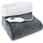 Grafner FW10672 elektrischer Fußwärmer mit Teddyfutter 2 Heizstufen Überhitzungsschutz maschinenwaschbar grau