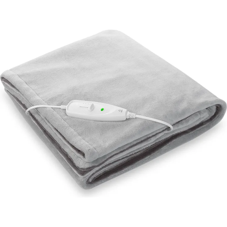 medisana HB 675 Kuschelheizdecke XXL, waschbar, Kuscheldecke mit Abschaltautomatik, 4 Temperaturstufen, 200 x 150 cm, 2-farbig Wendeoptik, grau/dunkelgrau