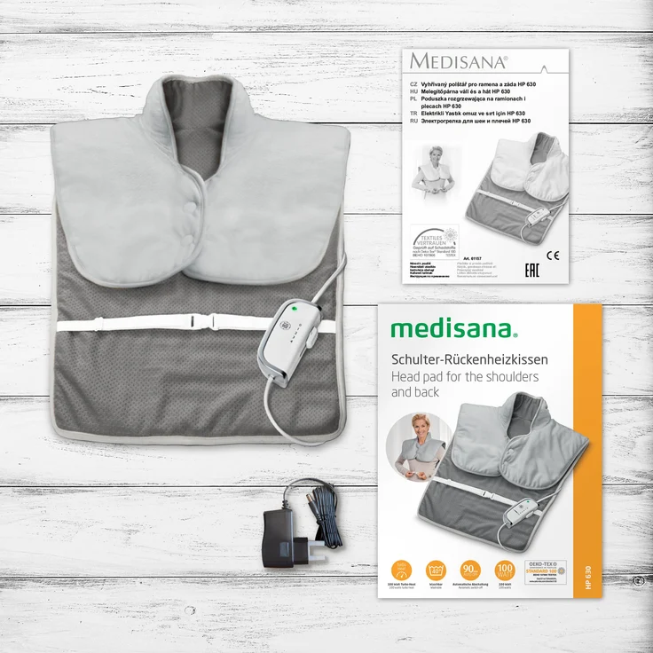 medisana HP 630 Wärmecape für Nacken, Schulter und Rücken, elektrisch, Wärmeponcho mit 4 Temperaturstufen, Überhitzungsschutz, Abschaltautomatik, waschbar – Bild 7