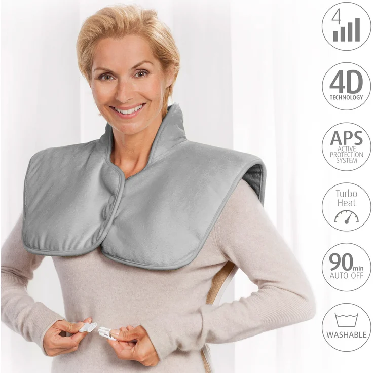 medisana HP 630 Wärmecape für Nacken, Schulter und Rücken, elektrisch, Wärmeponcho mit 4 Temperaturstufen, Überhitzungsschutz, Abschaltautomatik, waschbar – Bild 4